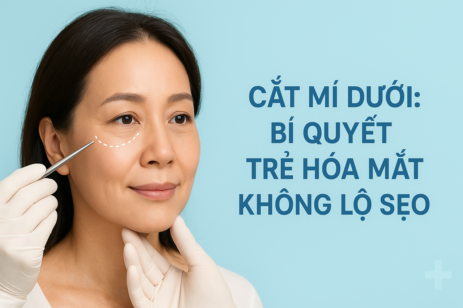 Cắt mí dưới: Bí quyết trẻ hóa mắt không lộ sẹo