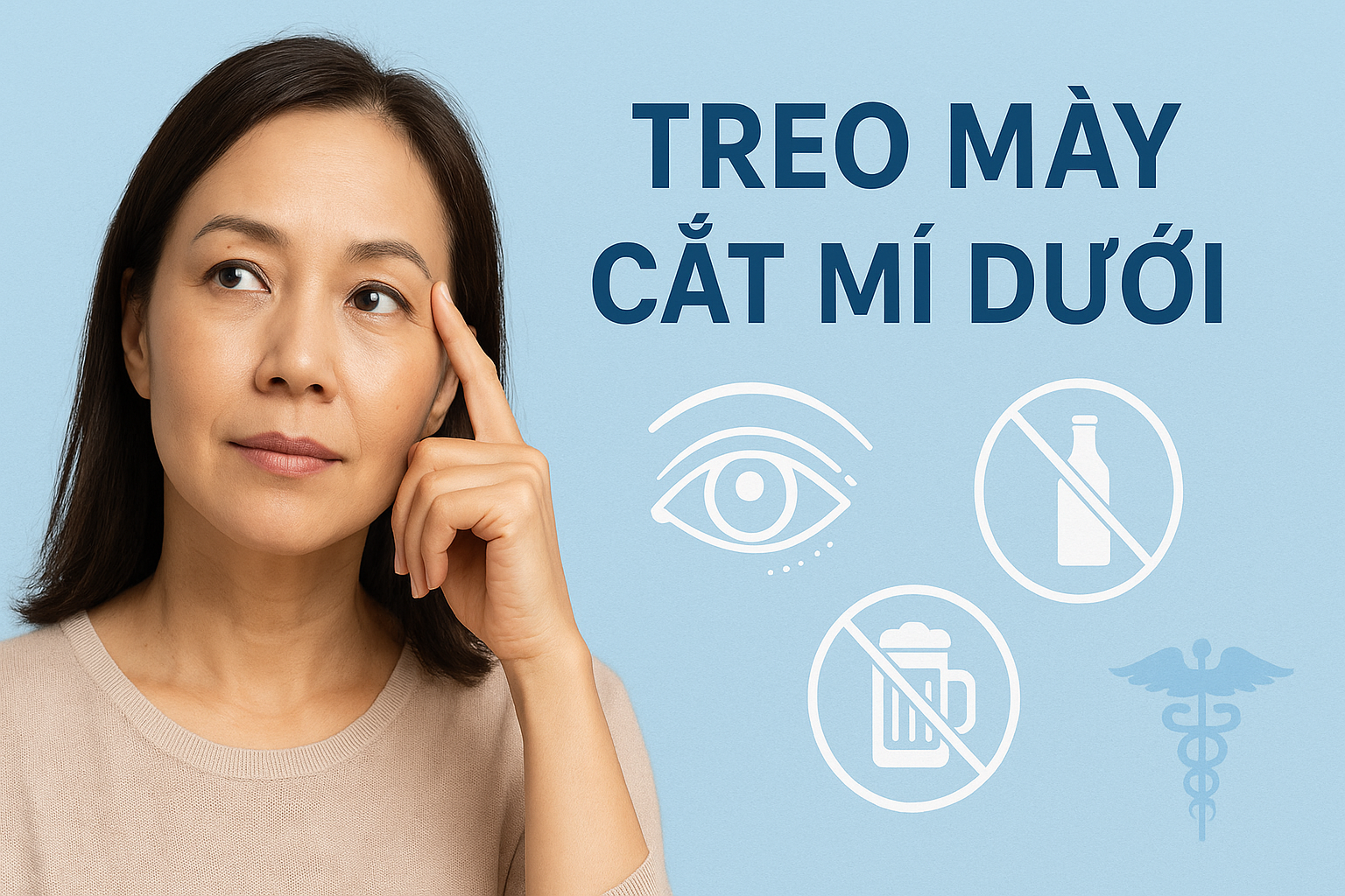 Treo mày cắt mí dưới cho nam: Tự nhiên, nam tính